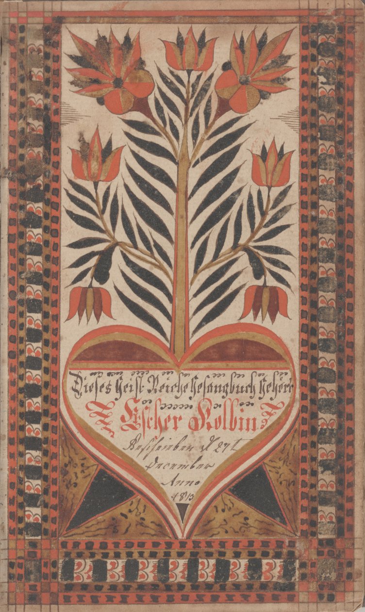Ekslibris do Esther Kolb, 27 grudnia 1813 (tusz i kolor na papierze) autorstwa David Kulp