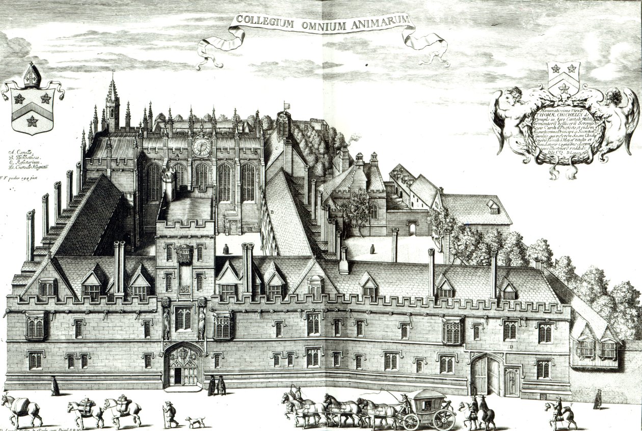 All Souls College, Uniwersytet Oksfordzki, 1675 autorstwa David Loggan