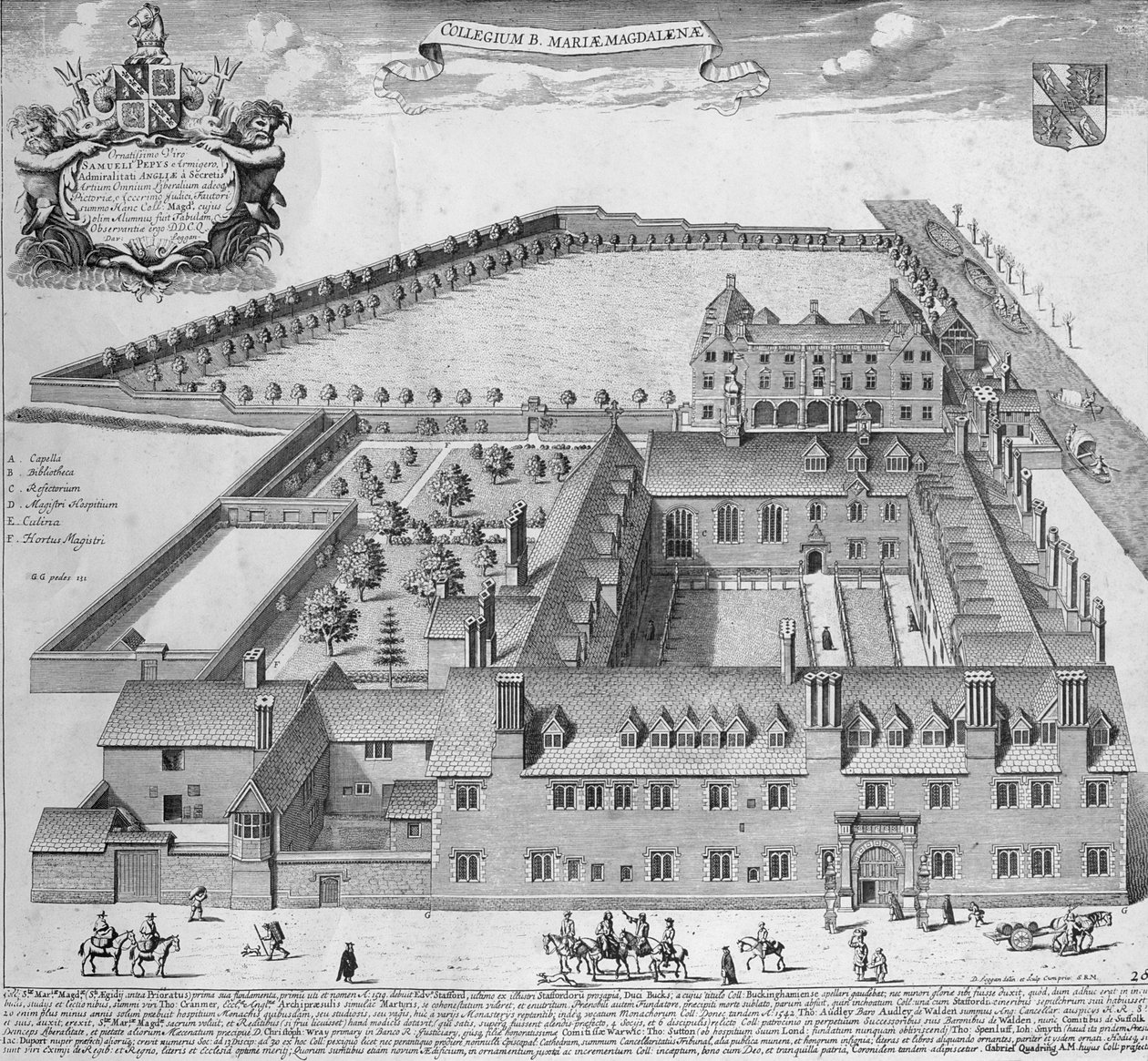 Magdalene College, Cambridge autorstwa David Loggan