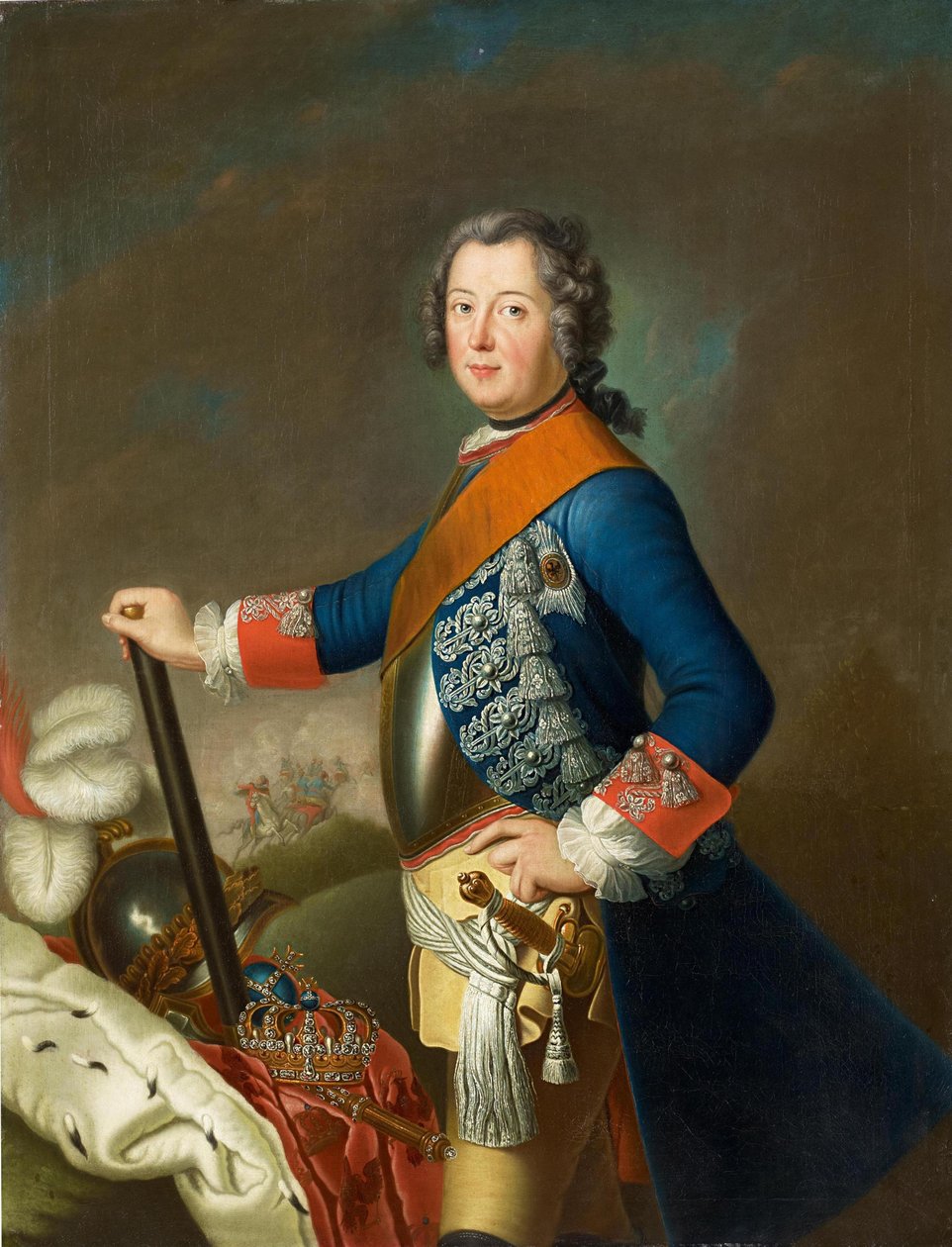 Fryderyk II Pruski jako młody dowódca wojskowy autorstwa Georg David Matthieu