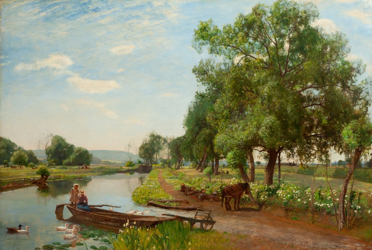 Rzeka i kolej, 1896 autorstwa David Murray