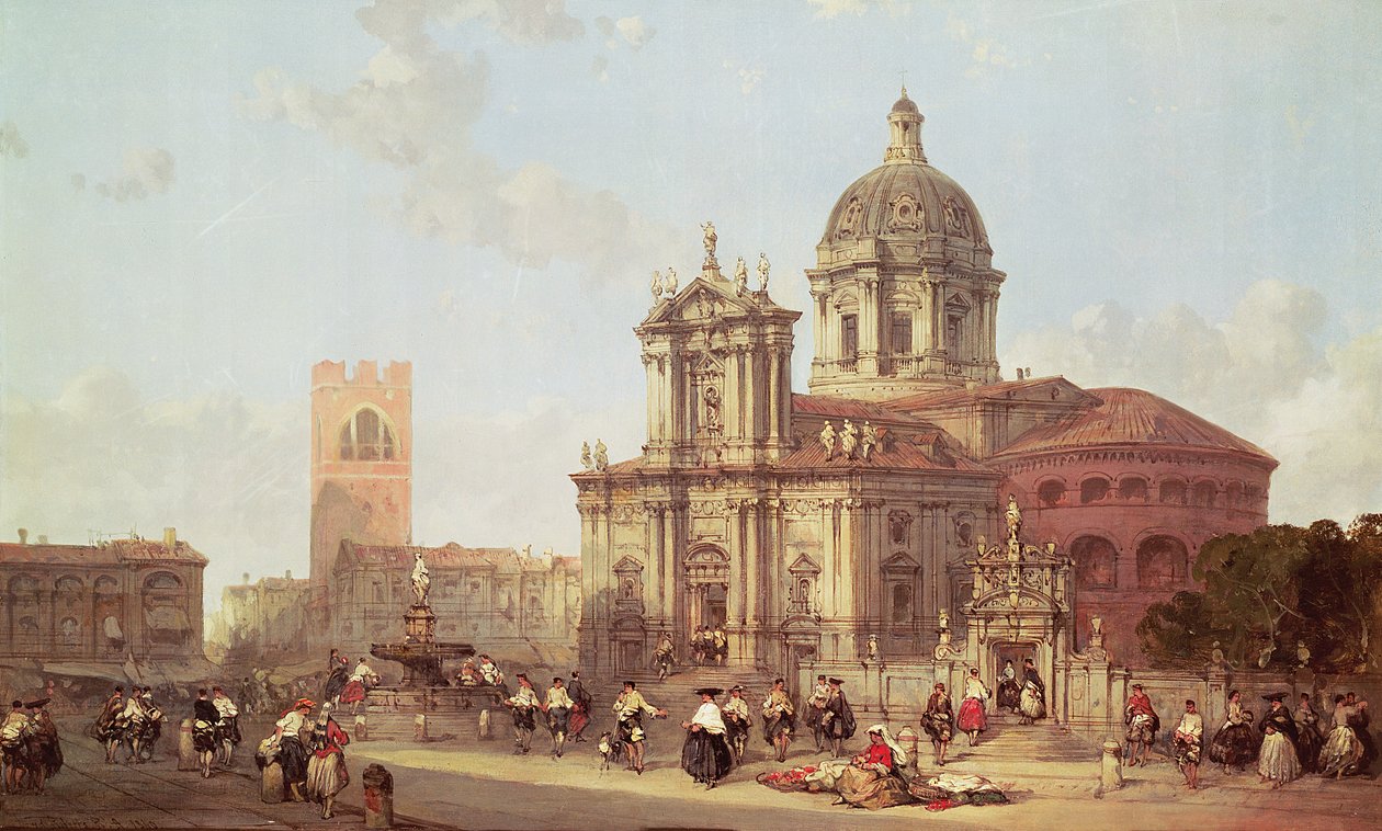 Katedra w Brescii, 1860 r autorstwa David Roberts