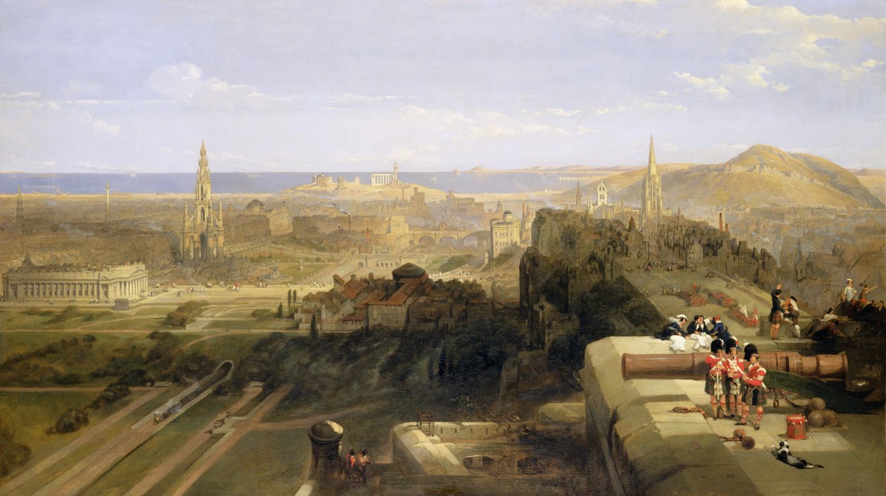 Edynburg z zamku, 1847 autorstwa David Roberts