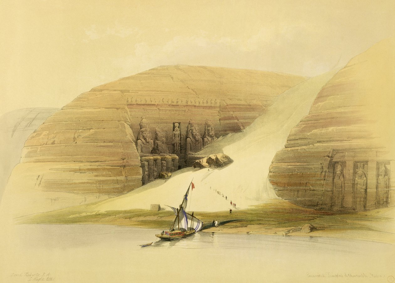 Wykopana świątynia Abu Simbel, z Egiptu i Nubii, tom 1 autorstwa David Roberts