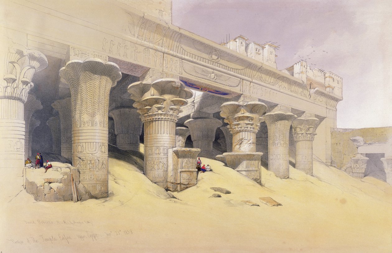 Portyk świątyni Edfu, Górny Egipt, z Egiptu i Nubii, t. 1 autorstwa David Roberts