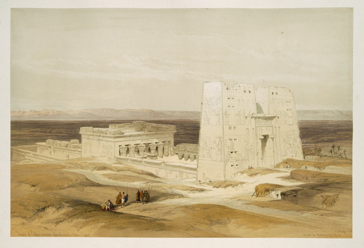 Świątynia Edfu, starożytne Apollinopolis, Górny Egipt, z Egiptu i Nubii, tom 1 autorstwa David Roberts