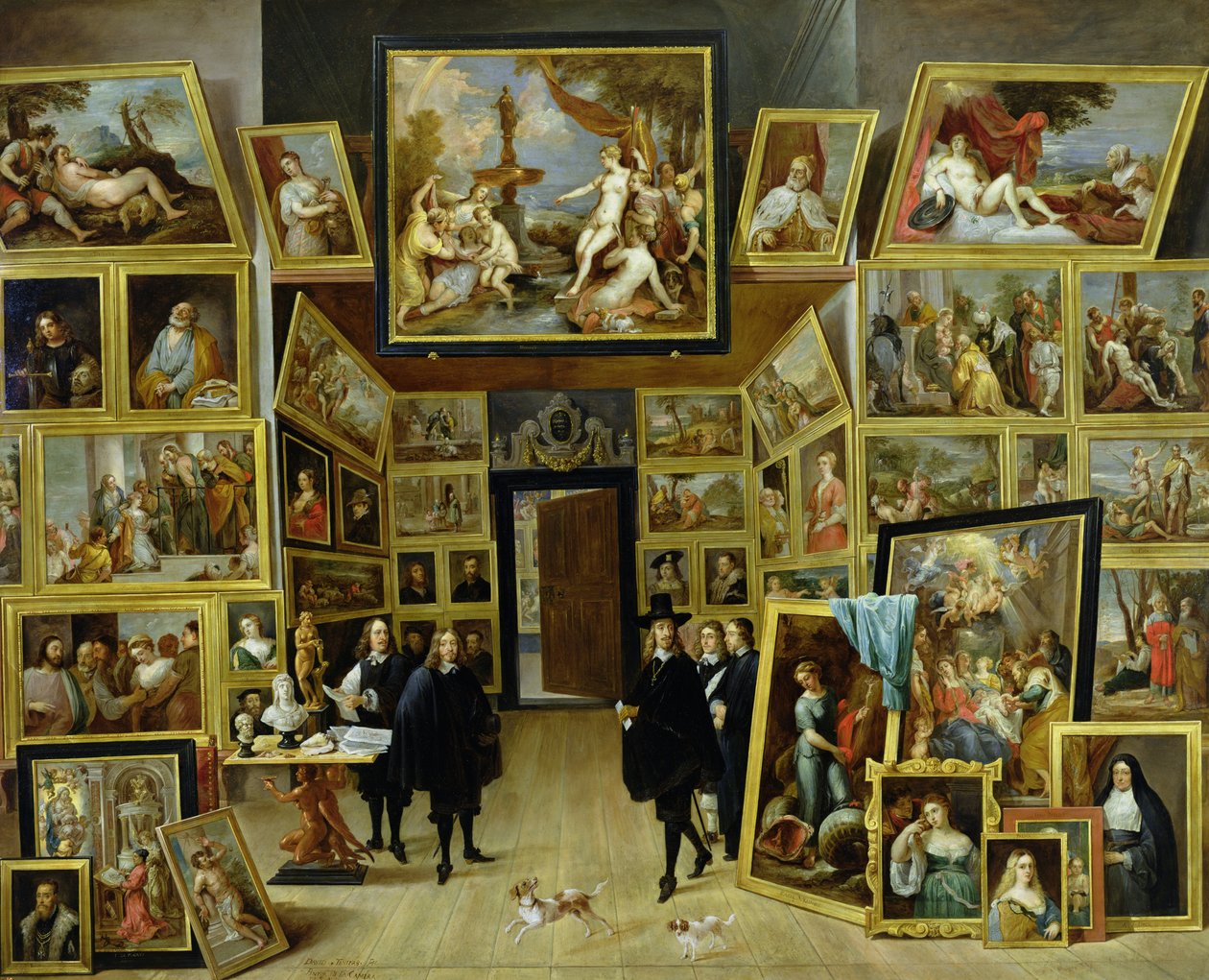 Arcyksiążę Leopold Wilhelm (1614-61) w swojej Galerii Obrazów, ok. 1647 (olej na miedzi) autorstwa David Teniers the Younger