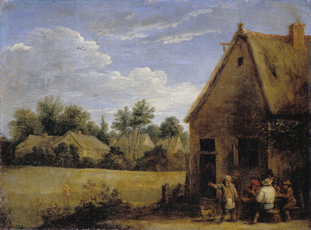 Chata z Chłopami w Karty autorstwa David Teniers the Younger