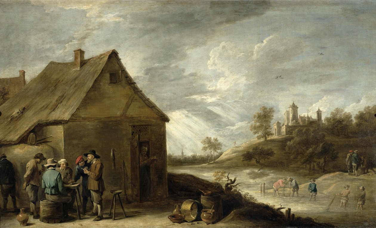 Zajazd nad rzeką autorstwa David Teniers the Younger