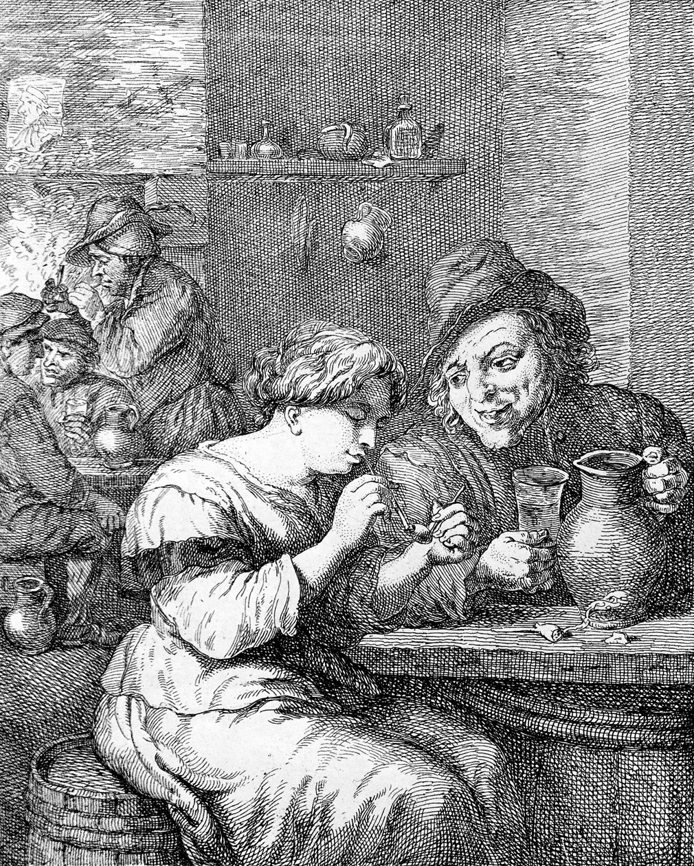 Wnętrze karczmy, sztychowane przez Coryn Boel autorstwa David Teniers the Younger