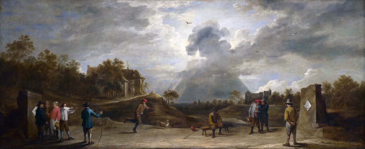 Chłopi w Łucznictwie autorstwa David Teniers the Younger