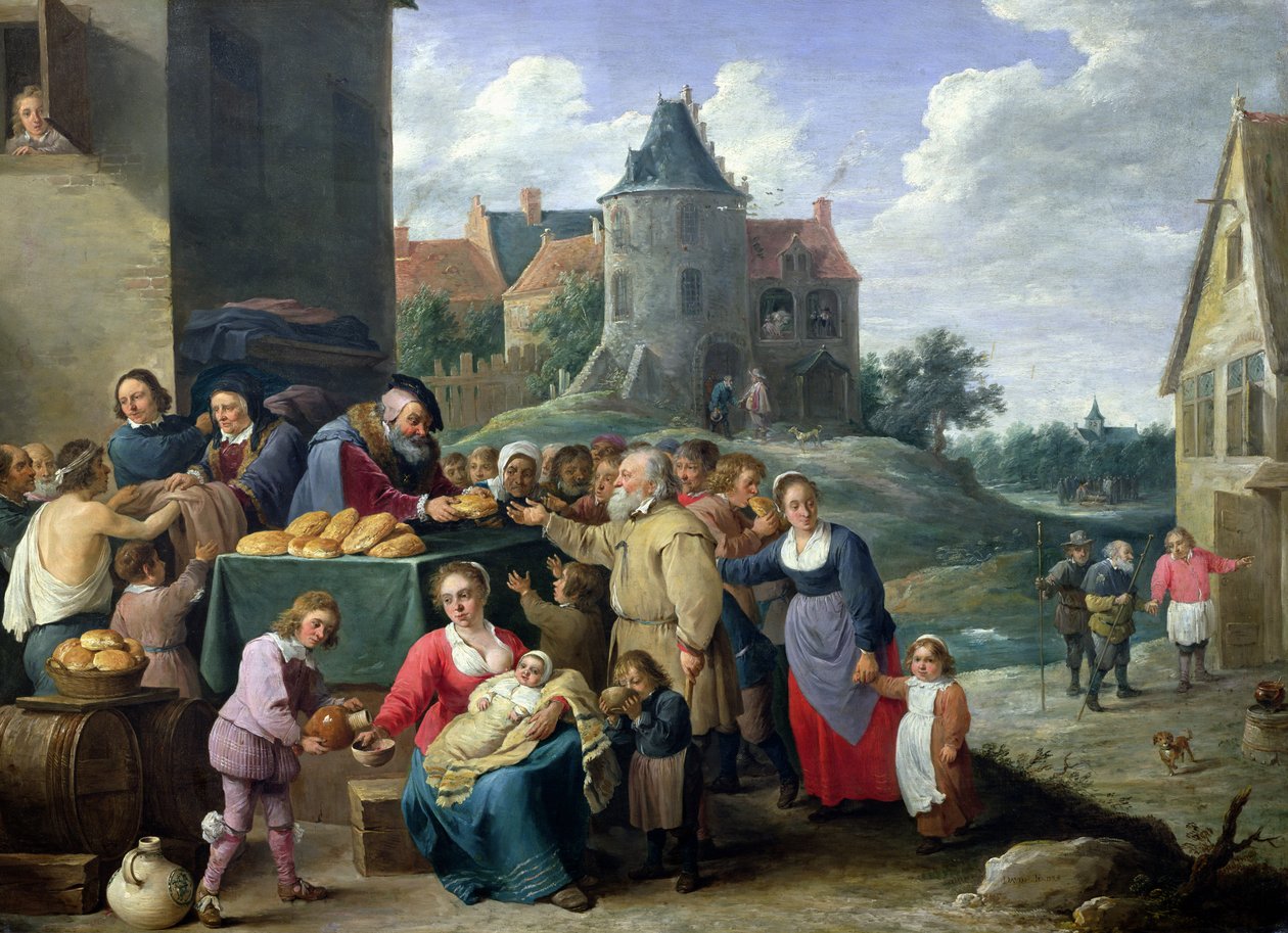 Siedem Aktów Miłosierdzia (olej na karcie) autorstwa David Teniers the Younger