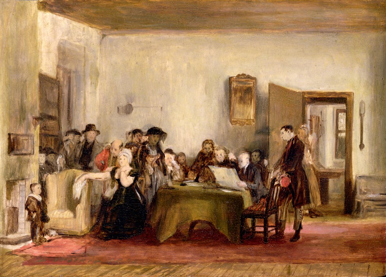 Szkic do „Czytania testamentu”, ok. 1820 r. autorstwa David Wilkie