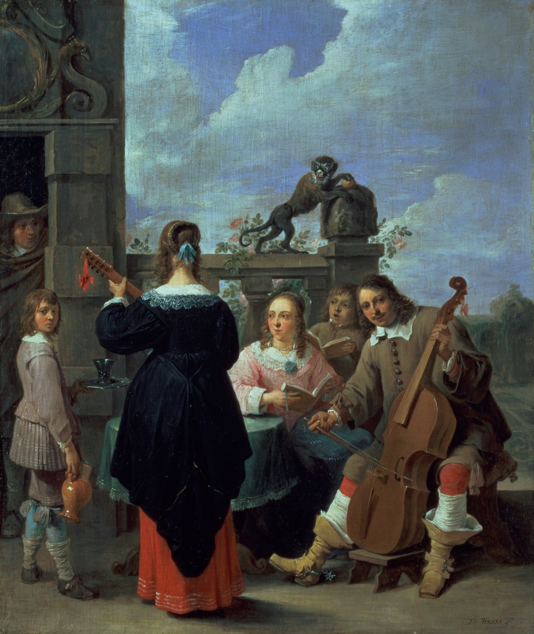 Artysta i jego rodzina na koncercie (panel) autorstwa David Teniers the Younger
