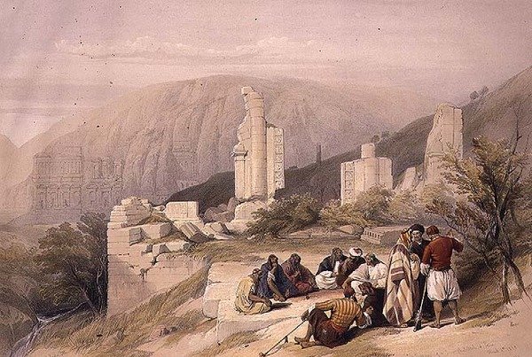Remains of a Triumphal Arch at Petra, March 8th 1839, plate 100 from Volume III of 