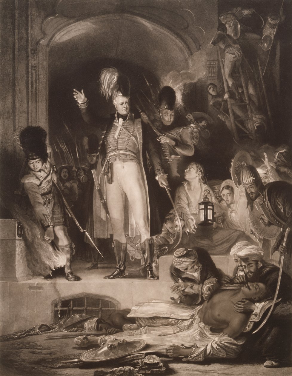 Sir David Baird odkrywający ciało Tipu Sultana autorstwa David (after) Wilkie