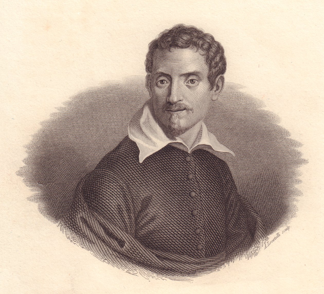 Portret włoskiego malarza Domenico Zampieriego zwanego Domenichino (1581-1641), miedzioryt A Locatelli autorstwa John Ward Dunsmore