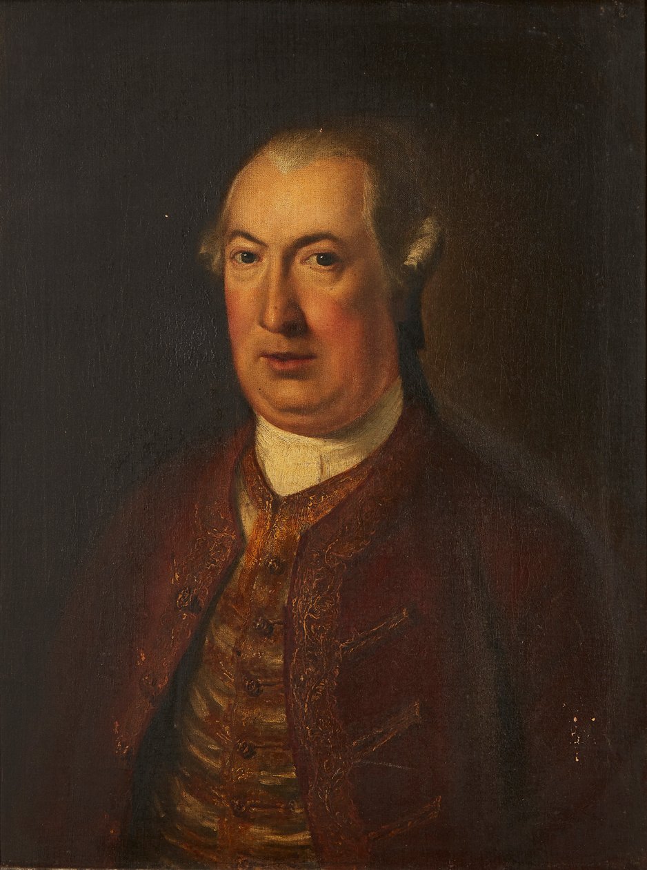 Połowa długości Portret dżentelmena w haftowanej marynarce i kamizelce (olej na płótnie) autorstwa David (follower of) Martin