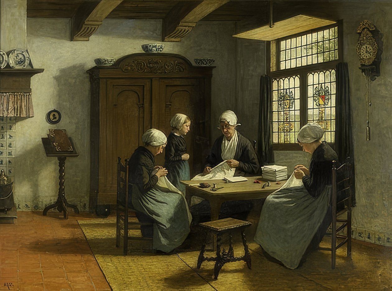 Waisenhaus w Katwijk-Binnen. Um 1870-90 autorstwa David Adolph Constant Artz