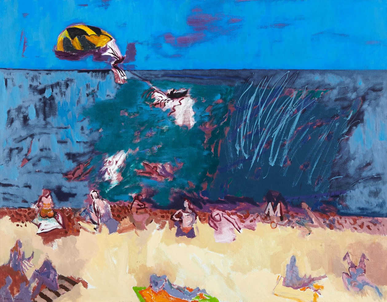 Plaża z paralotnią autorstwa David Alan Redpath Michie