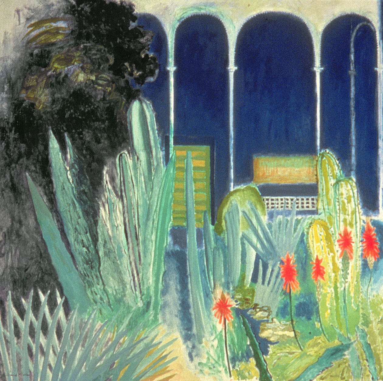 W ogrodach Majorelle (olej na płótnie) autorstwa David Alan Redpath Michie