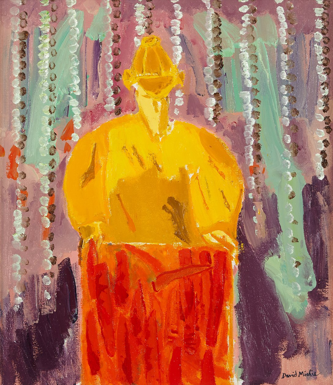 Kobieta z marchewką, ok. 2003 (olej na płótnie) autorstwa David Alan Redpath Michie