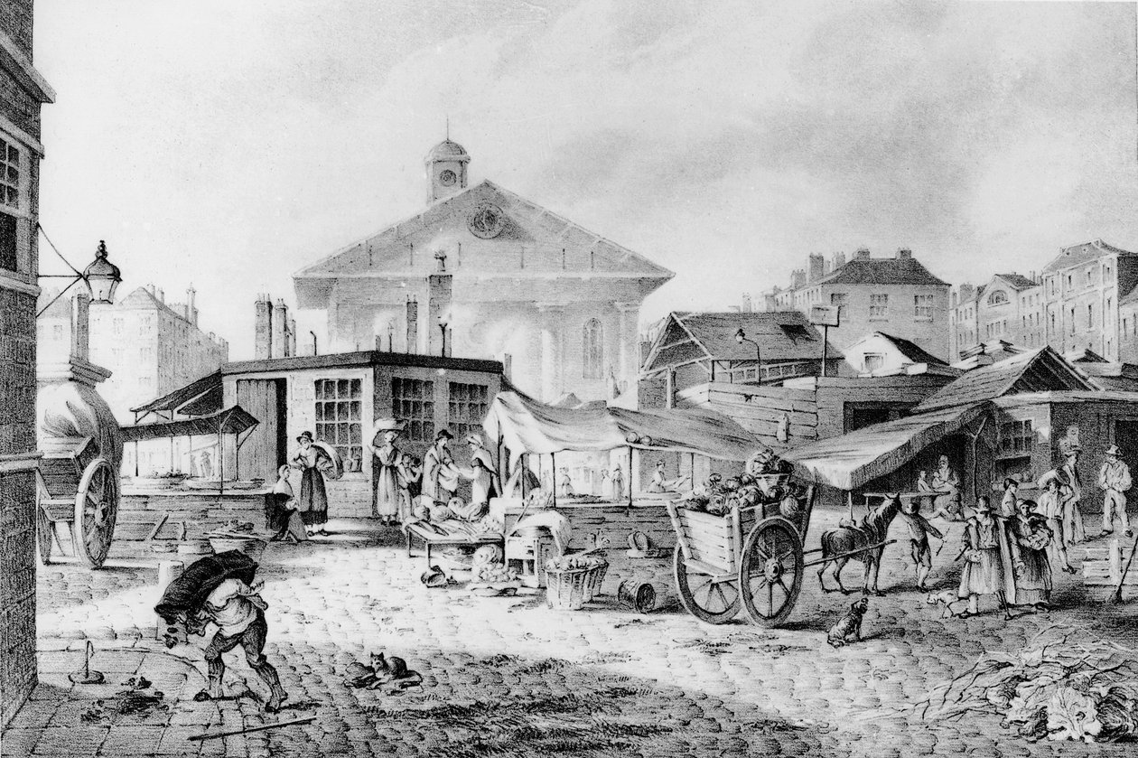 Targ w Covent Garden, 1824 autorstwa David Barber