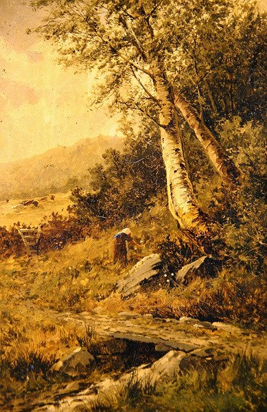 Pejzaż (olej na płótnie) autorstwa David Bates