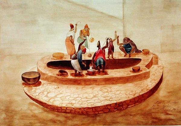 Czarne kobiety w studni Bambara na wyspie Goree, z zapisu podróży Boilata do Joal autorstwa David Boilat
