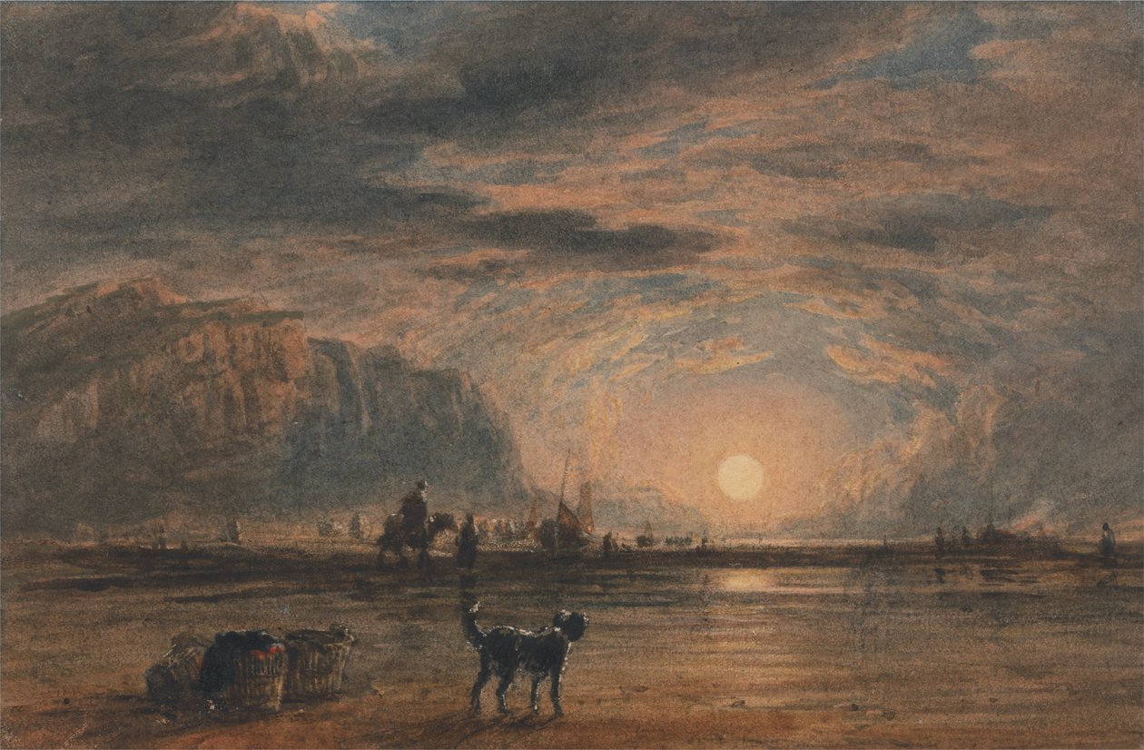 Scena na plaży - wschód słońca autorstwa David Cox