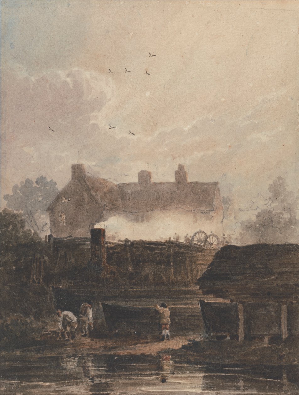 Budowa łodzi - Stocznia w Birmingham autorstwa David Cox