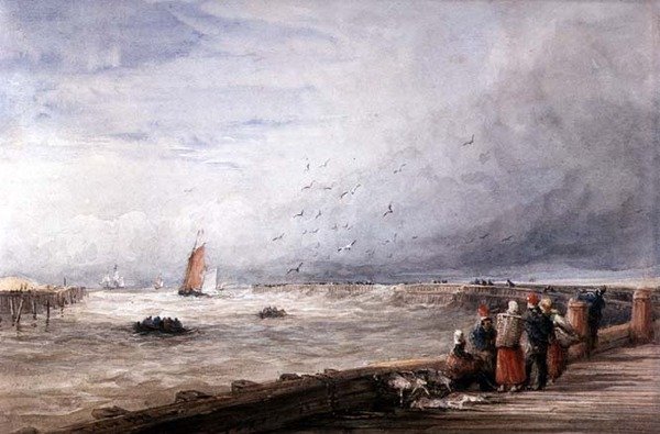 Calais Pier (akwarela na papierze) autorstwa David Cox