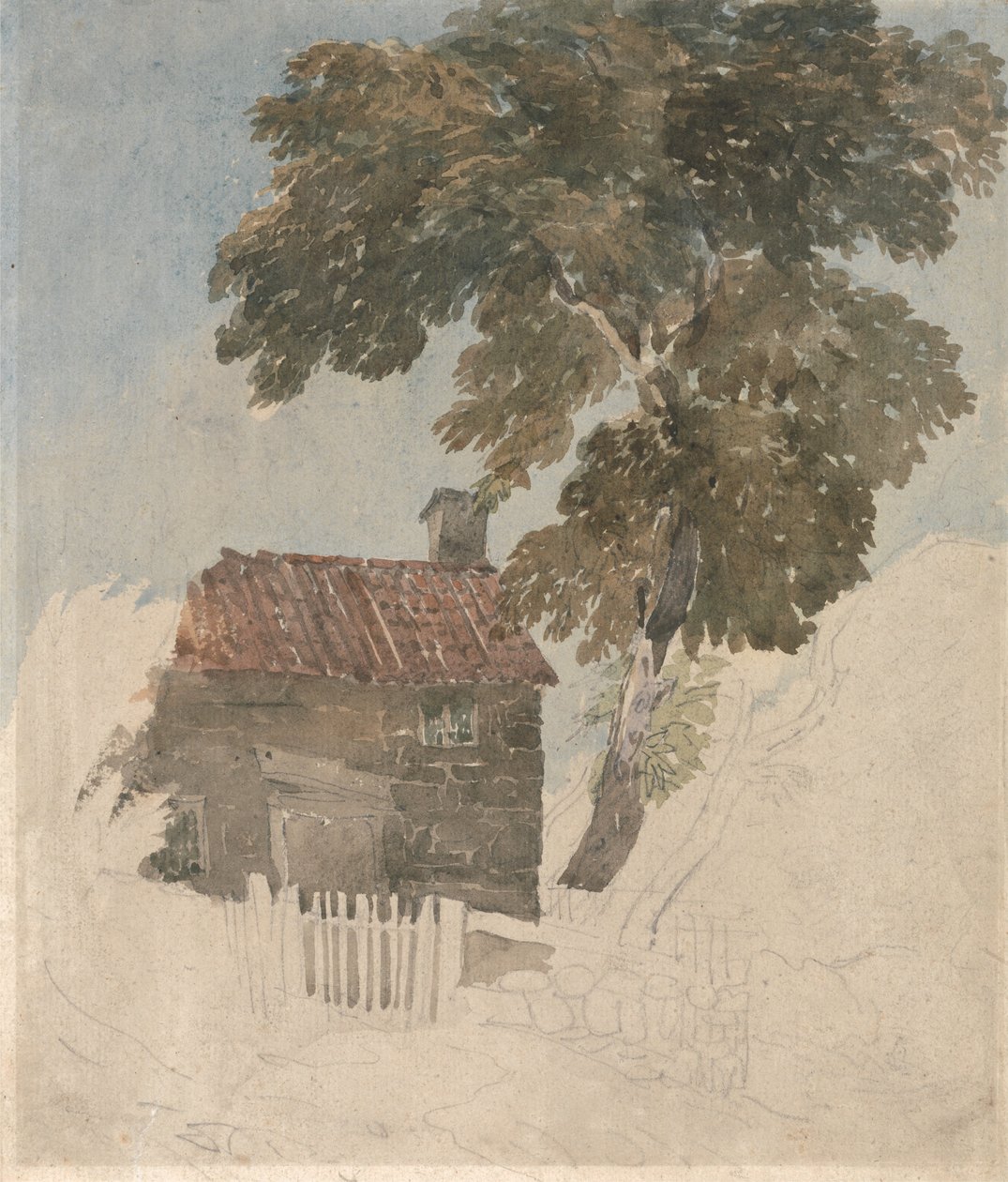 Domek i drzewa autorstwa David Cox