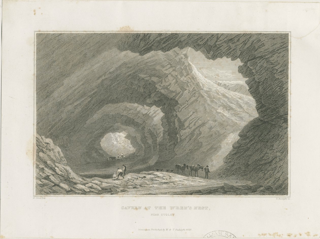 Dudley - Jaskinia w Gnieździe Strzyżym: staloryt, bd [ok. 1829] autorstwa David Cox