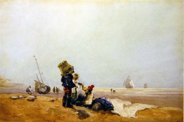 Rybacy na brzegu autorstwa David Cox