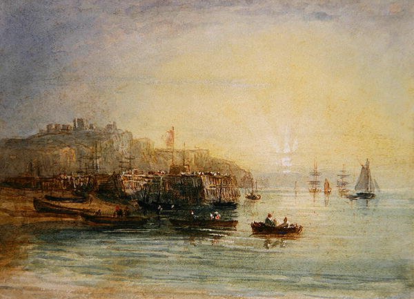 Łodzie rybackie w Dover (akwarela na papierze) autorstwa David Cox