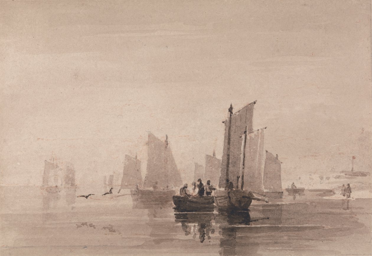 Łowienie ryb u wybrzeży Hastings autorstwa David Cox