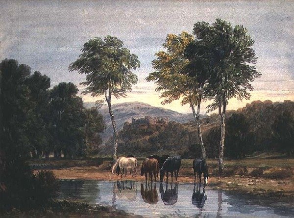 Zamek Goodrich (akwarela na papierze) autorstwa David Cox