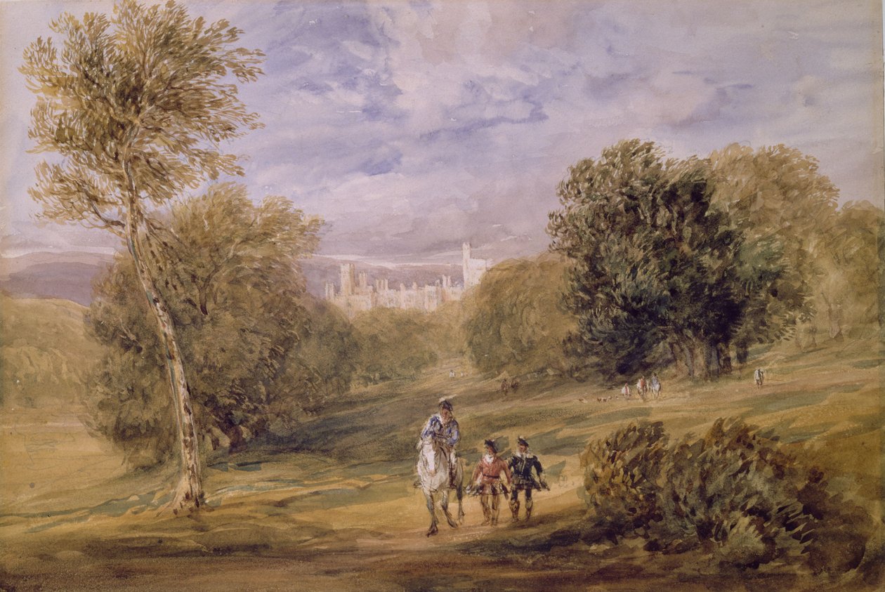 Haddon Hall z Parku, 1831 autorstwa David Cox