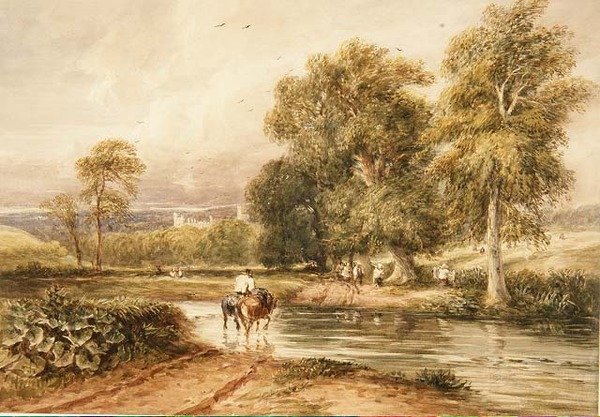 No.1789 Powrót z Hayfield, z dalekim widokiem na Haddon Hall (akwarela na papierze) autorstwa David Cox