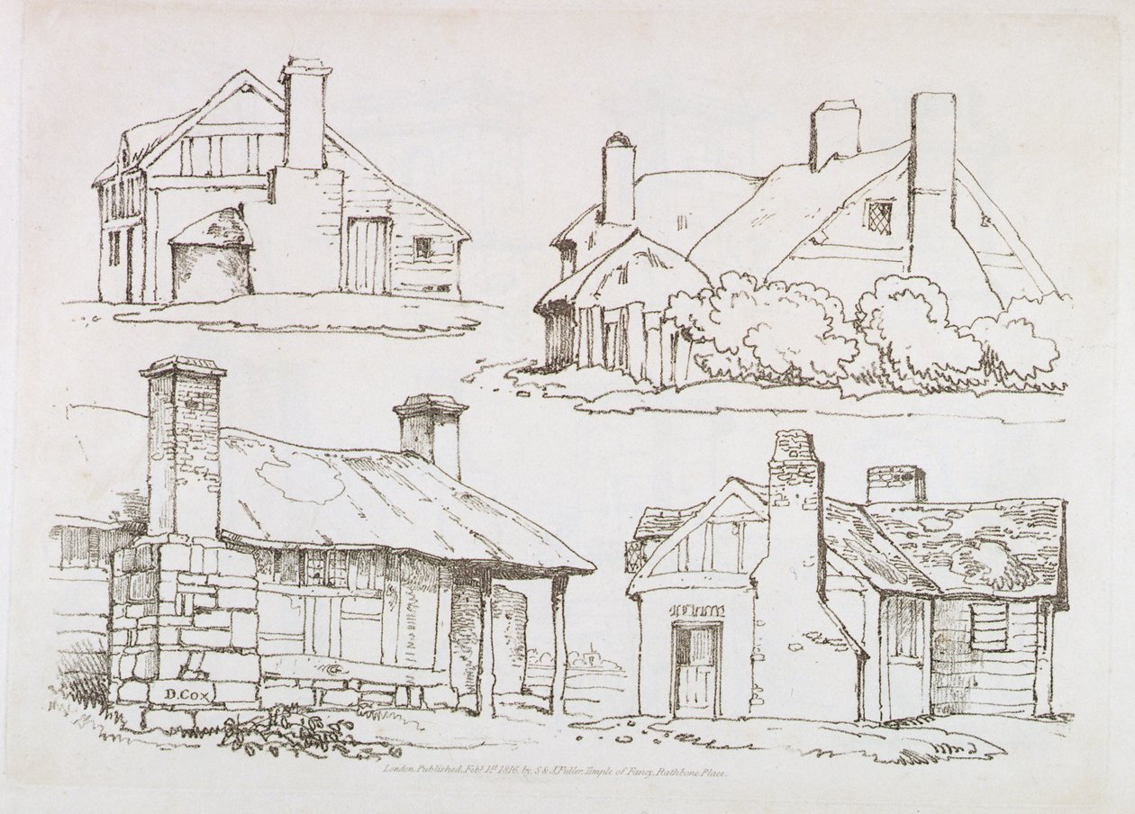 Płyta 3 z Progressive Lessons on Landscape for Young Beginners, 1816 (akwaforta na miękkim podłożu) autorstwa David Cox