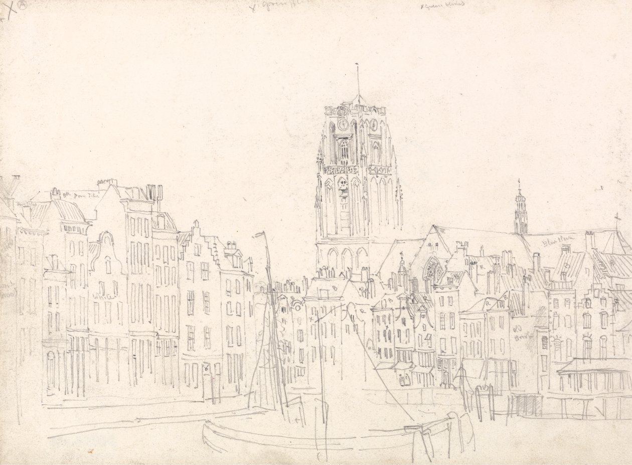 Rotterdam: Kościół św. Wawrzyńca autorstwa David Cox