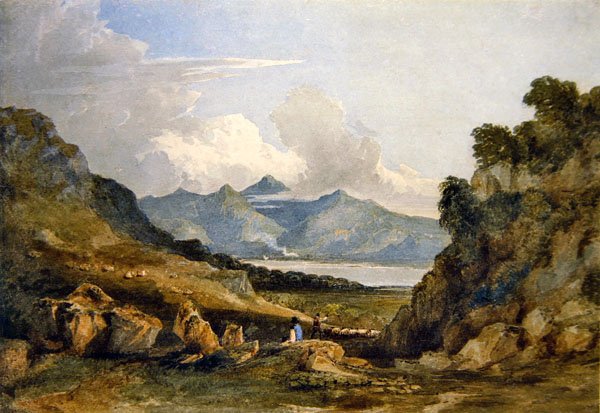 Snowdon (akwarela na papierze) autorstwa David Cox