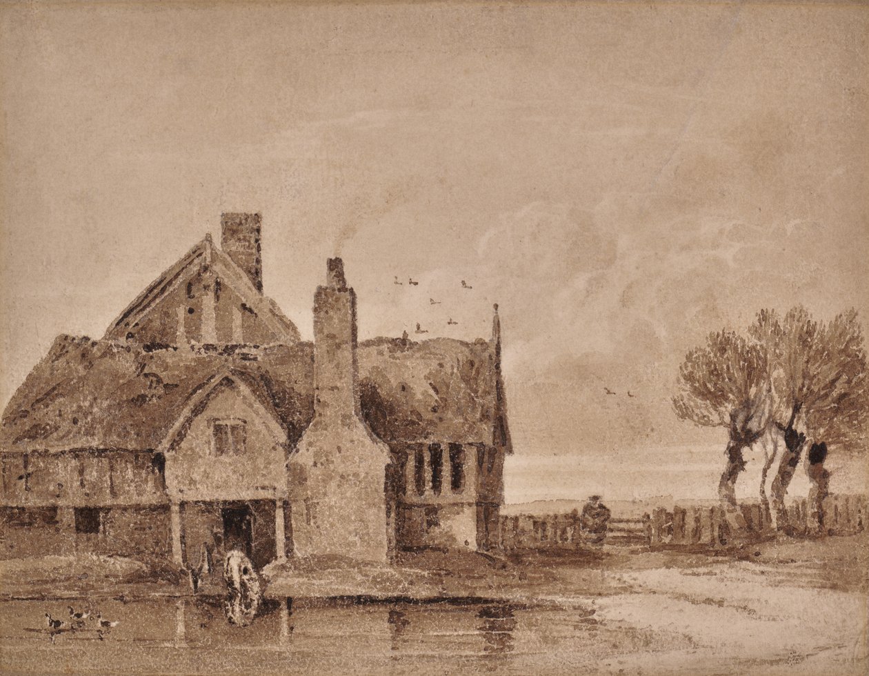 Studium wiejskiego domu autorstwa David Cox