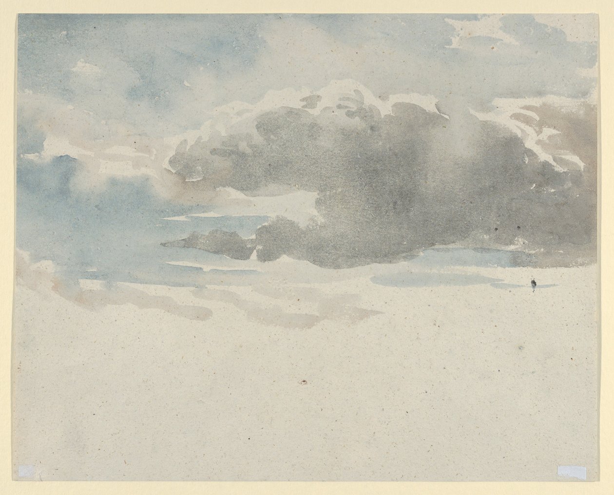 Studium chmur (recto). Studium krzewu bzu przy ogrodzeniu (verso) autorstwa David Cox