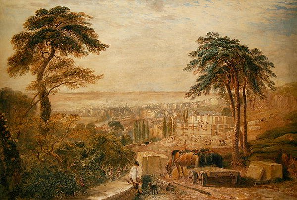 Widok na miasto (akwarela na papierze) autorstwa David Cox