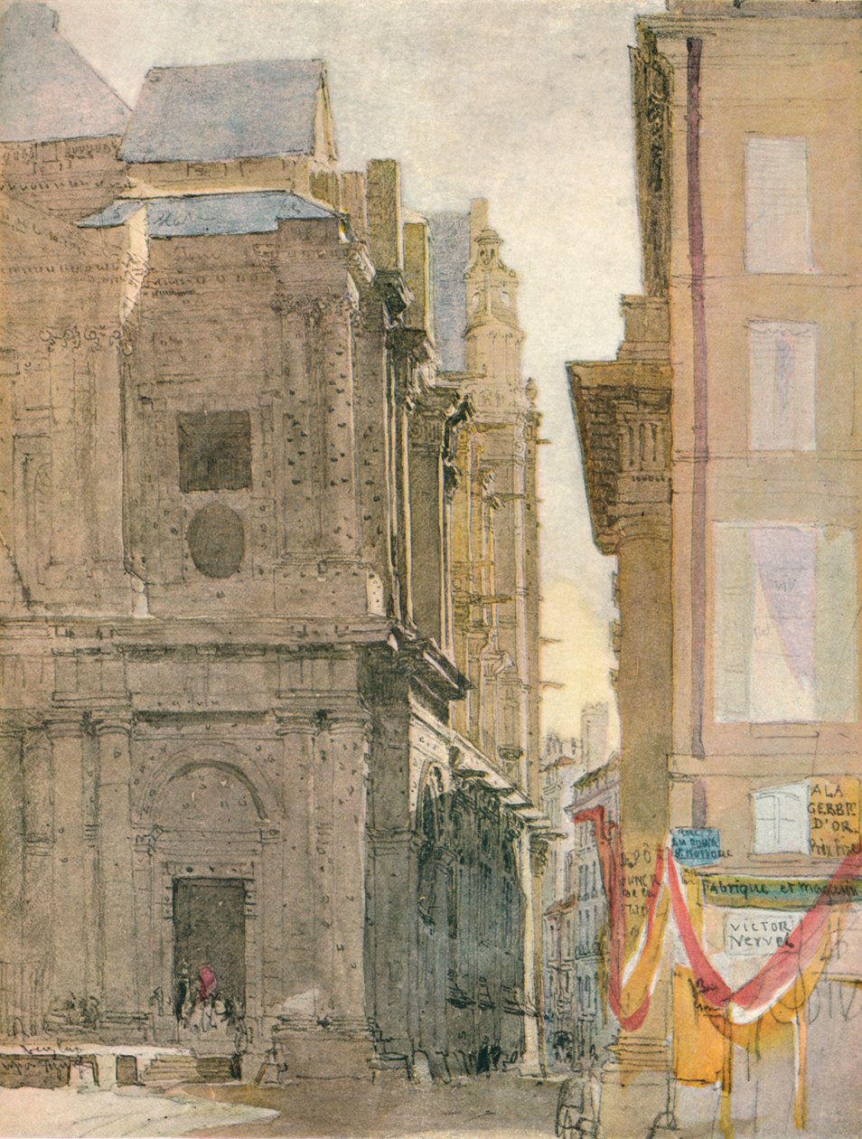 Kościół św. Eustachego, Paryż, ok. 1829 r. autorstwa David Cox the elder