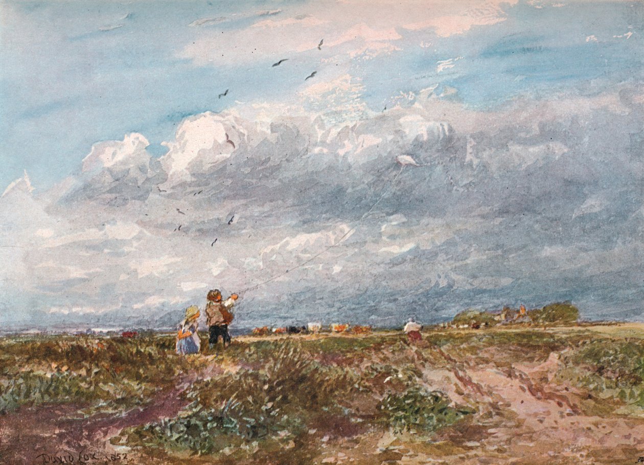 Latanie latawcem, 1852 autorstwa David Cox the elder