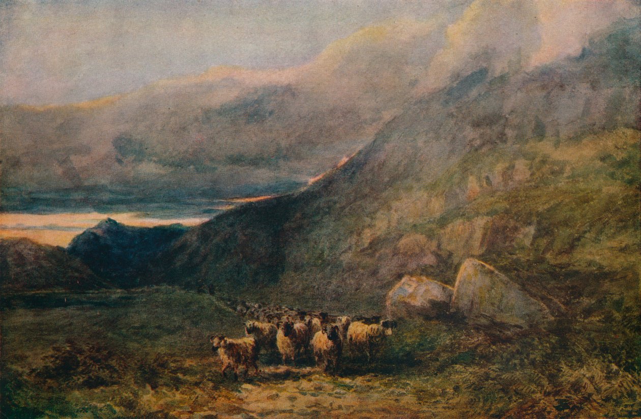 Górska droga ze snem, c1838 autorstwa David Cox the elder