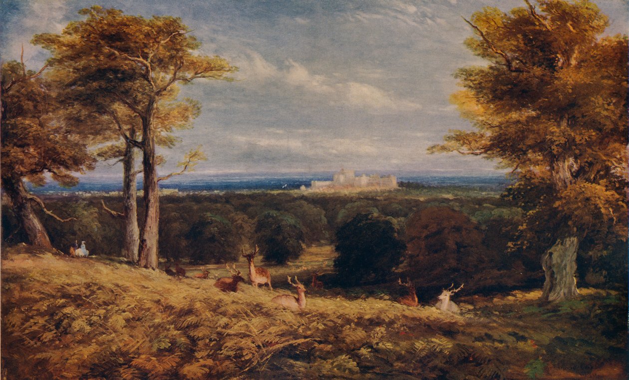 Zamek Windsor z Wielkiego Parku, 1846 autorstwa David Cox the elder